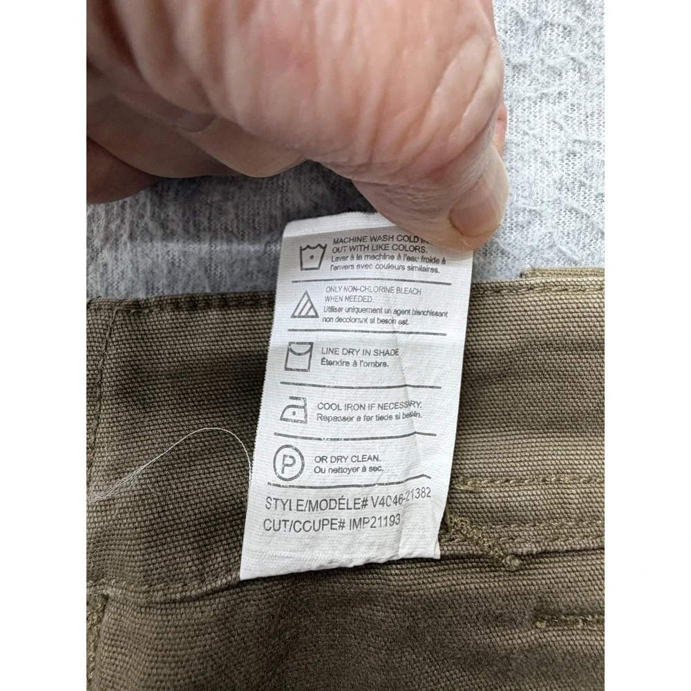 Vince Carpenter Pants Womens 10‎ Green Cropped Straight Leg Stretch Twill Casual